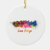 Skyline von San Diego in Aquarell Keramikornament (Vorne)