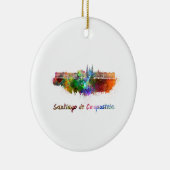 Skyline von Santiago de Compostela in Aquarell Keramikornament (Rechts)