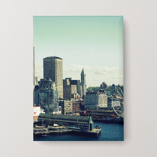 Skyline von Seattle Button (Vorderseite)