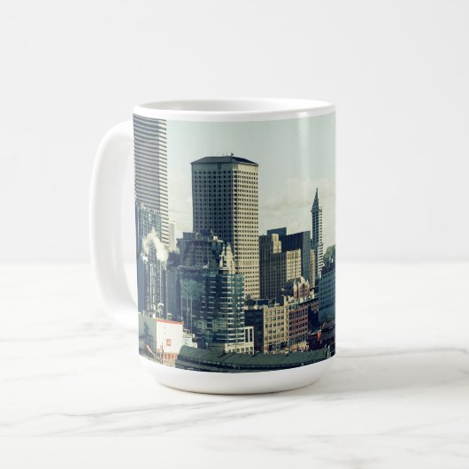 Skyline von Seattle Kaffeetasse (Vorderseite Links)