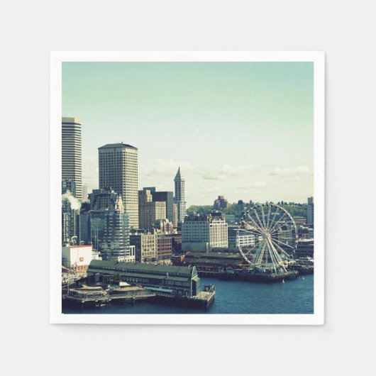 Skyline von Seattle Serviette (Vorderseite)