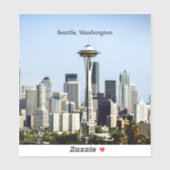 Skyline von Seattle, Washington Aufkleber (Blatt)