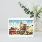 Skyline von Seattle, Washington, Vintage Travel Postkarte (Stehend Vorderseite)