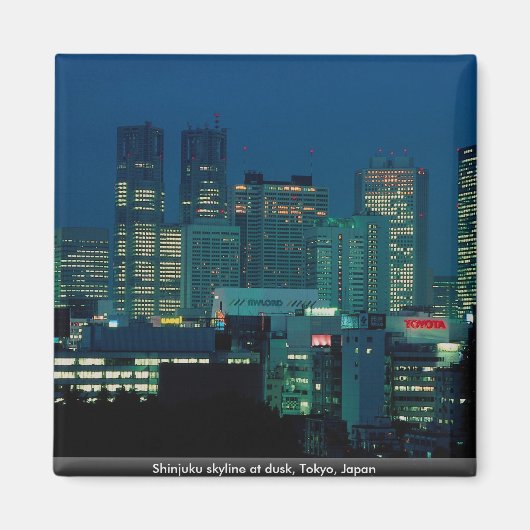 Skyline von Shinjuku bei Dämmerung, Tokio, Japan Magnet (Vorne)