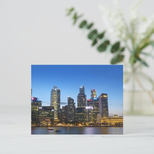 Skyline von Singapur Postkarte (Stehend Vorderseite)