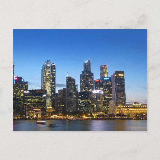 Skyline von Singapur Postkarte (Vorderseite)