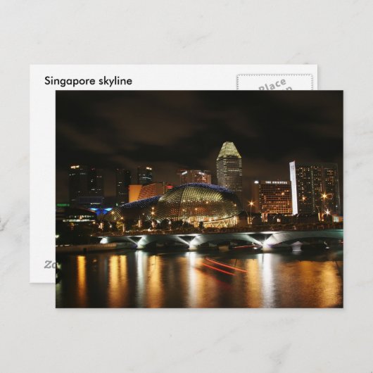 Skyline von Singapur Postkarte (Vorne/Hinten)