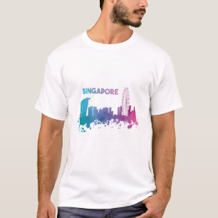 Skyline von Singapur T-Shirt