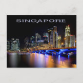 Skyline von Singapur und die Esplanade Bridge Postkarte (Vorderseite)