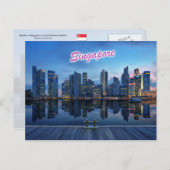Skyline von Singapurs Central Business District Postkarte (Vorne/Hinten)