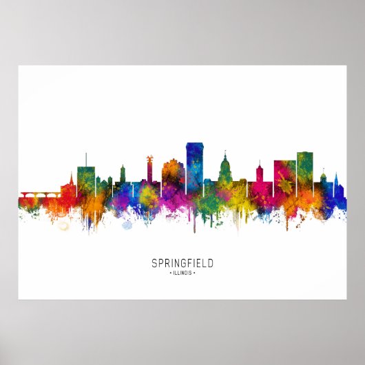 Skyline von Springfield Illinois Poster (Vorne)