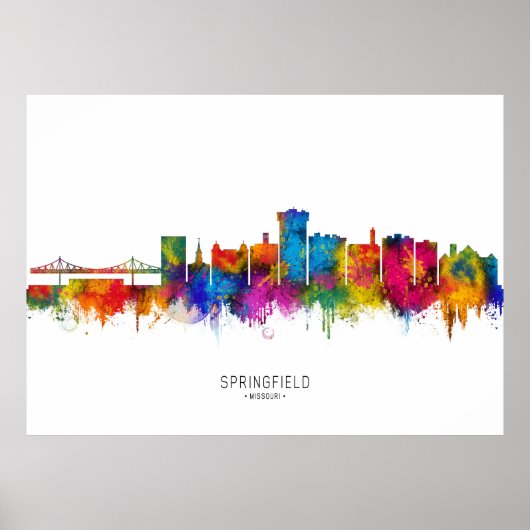Skyline von Springfield Missouri Poster (Vorne)