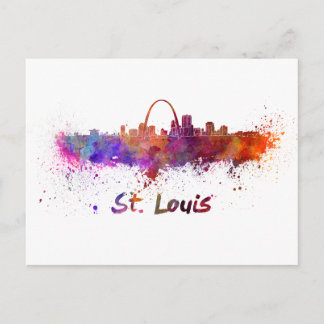 Skyline von St. Louis im Wasser Postkarte