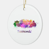 Skyline von Thessaloniki in Aquarellfarben Keramikornament (Links)