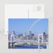 Skyline von Tokio und Rainbow Bridge Postkarte (Vorne/Hinten)