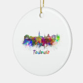 Skyline von Toulouse in Aquarellfarben Keramikornament (Links)