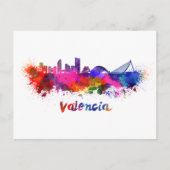 Skyline von Valencia in Aquarellfarben Postkarte (Vorderseite)