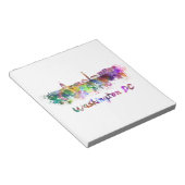 Skyline von Washington DC in Aquarellfarben Notizblock (angewinkelt)