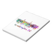 Skyline von Washington DC in Aquarellfarben Notizblock (Rotiert)
