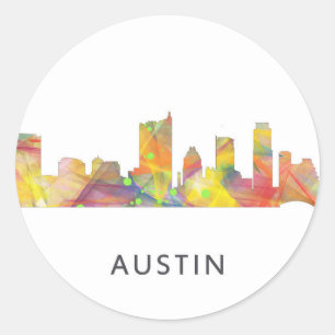 SKYLINE WB1 AUSTINS TEXAS - RUNDER AUFKLEBER