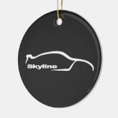 Skyline-weiße Silhouette mit Kohlenstofffaser Keramikornament (Links)