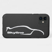 Skyline-weißes Silhouette-Logo Case-Mate iPhone Hülle (Rückseite (Horizontal))