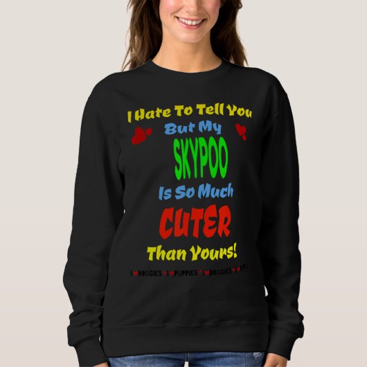 Skypoo Skye Terrier + Poodle Hybrid Niedliche Welp Sweatshirt (Vorderseite)