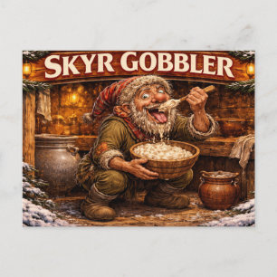 Skyr Gobbler Isländischer Yule Lad Postkarte