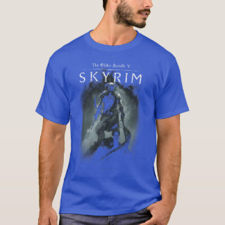 Skyrim Dragonborn in Silhouette Videospielankop re T-Shirt