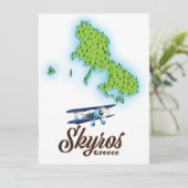 Skyros Greece Insel Map (Stehend Vorderseite)