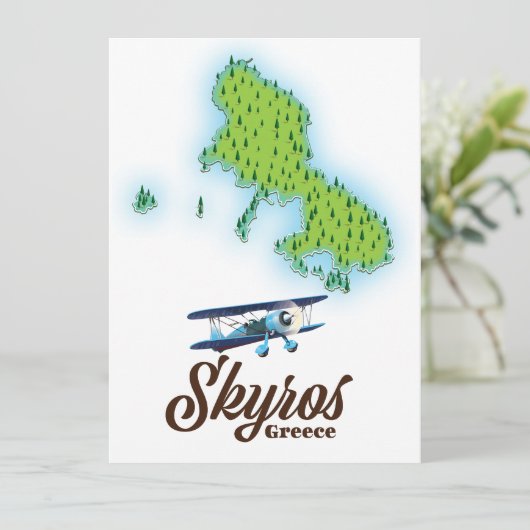 Skyros Greece Insel Map (Stehend Vorderseite)