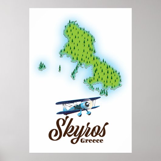 Skyros Greece Insel Map Poster (Vorne)