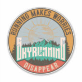 Skyrun Running macht Sorgen verschwinden Aufkleber (Vorderseite)