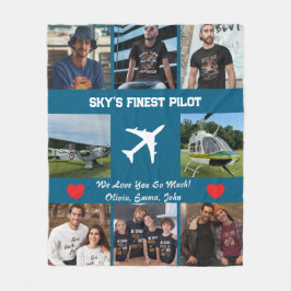 "Sky's schönster Pilot" FotoCollage, Flugzeug, mod Fleecedecke
