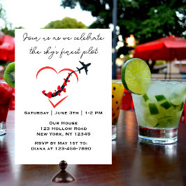 Skys schönster Pilot, Herzflugzeug, Geburtstag, ei Einladung