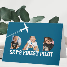Sky's schönster Pilot, VATER Foto & Flugzeug Gebur Karte