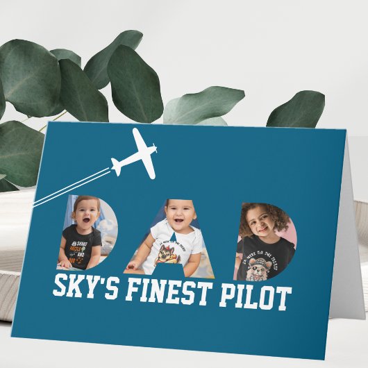 Sky's schönster Pilot, VATER Foto & Flugzeug Gebur Karte