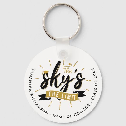 Sky's The Limit Class of 2023 Grad Personalisiert Schlüsselanhänger (Vorderseite)