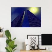 Skyscapes in Blau Poster (Heimbüro)