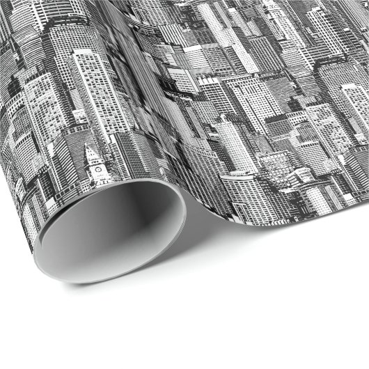 Skyscraper City Isometric Seamless Texture Geschenkpapier (Rolleneckpunkt)