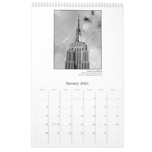 Skyscrapers of New York 2026 Calendar Kalender (Jan 2025)