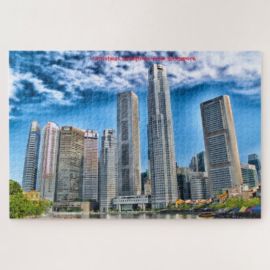 Skyscrapers Singapore Skyline . Jigsaw Puzzle (Horizontal)