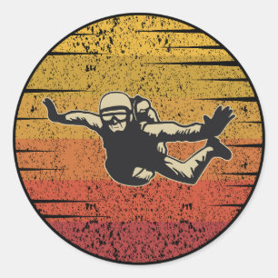 Skysurfing Fallschirmspringen Skydiving Fallschirm Runder Aufkleber