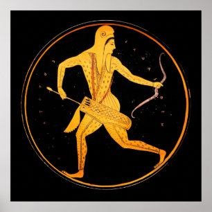 SKYTHIAN ARCHER Tondo Griechisch Dachrot Abbildung Poster