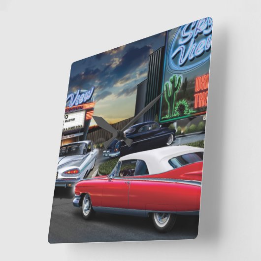 Skyview Drive Quadratische Wanduhr (Winkel)