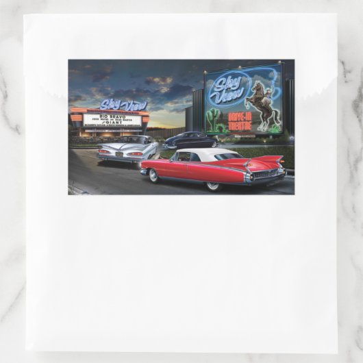 Skyview Drive Rechteckiger Aufkleber (Tasche)