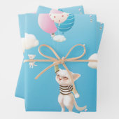 Skyward Bound Kittens Geschenkpapier Set (Beispiel)