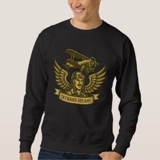 Skyward Dreams - Vintages Biplane Emblem Sweatshirt