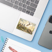 Skyward Fluff Meadow Hare Whimsical Rabbit Family  Aufkleber (Laptop mit iPhone)