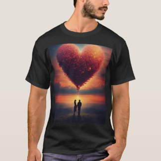 Skyward Serenity: Minimalistischer Heißluftballon  T-Shirt